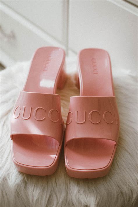 gucci womens rubber slide sandal|Gucci rubber sandals sale.